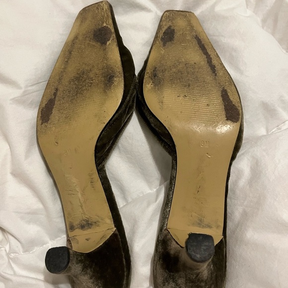 Green velvet slides - Picture 4 of 4